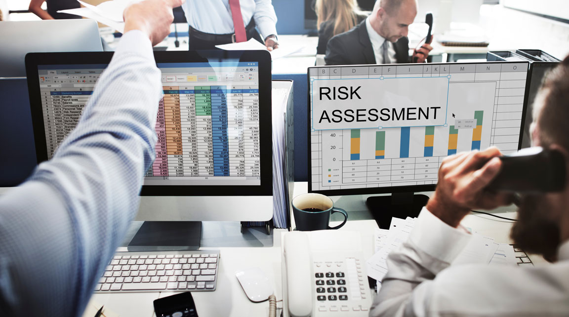 business risk assessment being done on computers