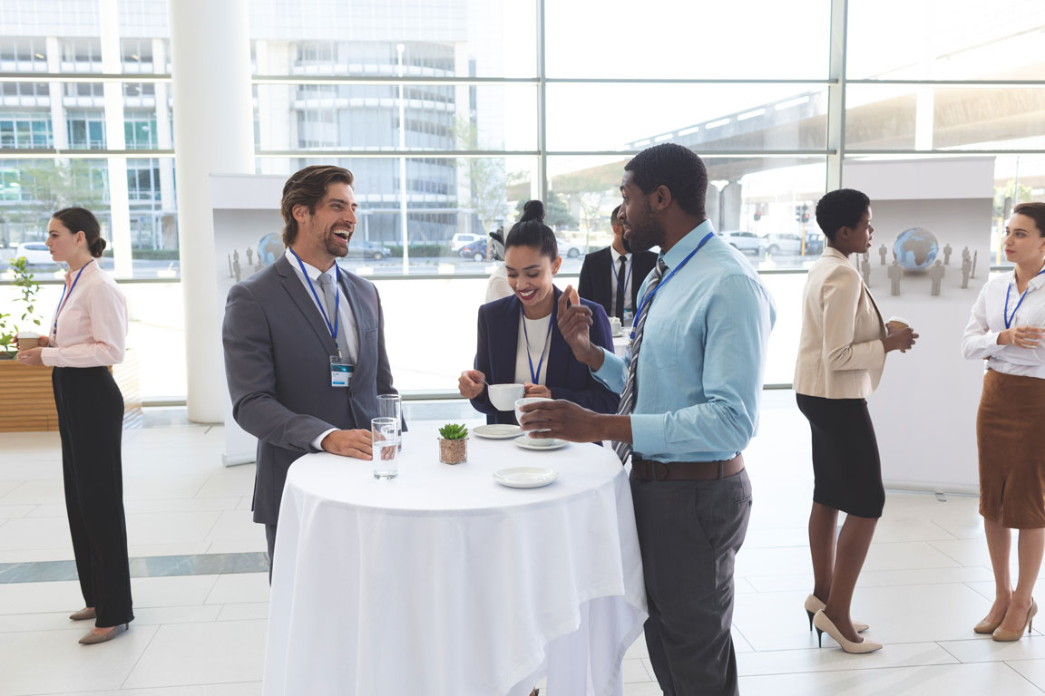 business networking meeting with diverse people